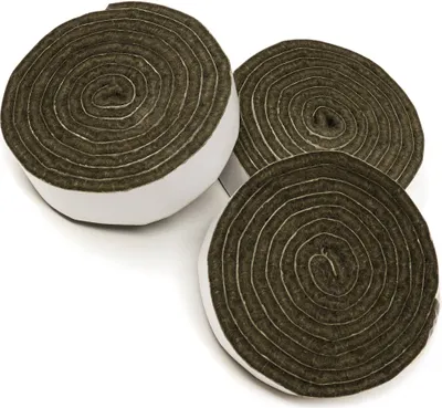 Produktbild von Adsamm® | 3 x selbstklebende Filzbänder zum Zuschneiden | 19x1000 mm | Braun | Rolle | 3.5 mm starker selbstklebender Filzzuschnitt in