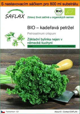 Obrázek produktu pro SAFLAX Garden in the bag - BIO – kadeřavá petržel - Petroselinum crispum - 800 Semena - S pěstebním substrátem v praktickém samovztyčovacím sáčku