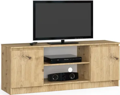 Produktbild von TV Schrank AKORD Fernsehkommode 140 cm Eiche Artisan 2 Türen B140 x H55 x T40 cm