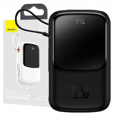Obrázok produktu pre Baseus PPQD060101, 10000 mAh, Lítium polymér (lipo), Power Delivery, Quick Charge 2.0, Quick Charge 3.0, Čierna