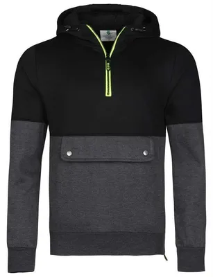 Produktbild von Herren Sweatjacke Sweatshirt Hoodie Kapuzenshirt , Schwarz- Anthrazit/XXL