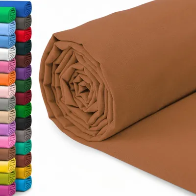 Productafbeelding van 100% Katoenen Stof - 150 cm Breed - Uni Katoen Meterware - Bruin - 0,5 Meter