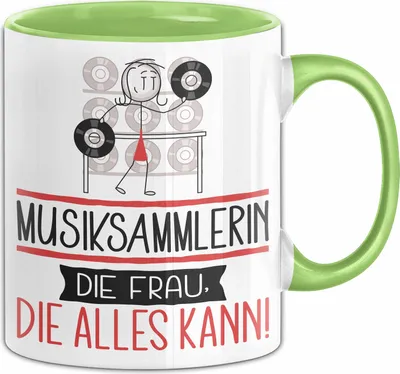 Produktbild von Musiksammlerin Geschenk Tasse Becher Die Frau Die Allen Kann Geschenkidee für eine Musiksammlerin Lustig (Grün)