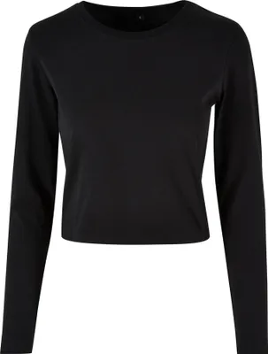 Productafbeelding van Build Your Brand - Korte top voor dames, lange mouwen, model RW9814 (maat XS) (zwart)