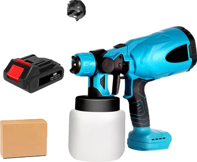 Obrázek produktu pro Stříkací pistole na barvy, bezdrátový provoz, nastavitelný průtok, s 1 baterií, zástrčka EU