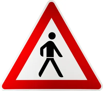Produktbild von ORIGINAL Verkehrsschild Nr. 133-20 * Fußgänger, Aufstellung Links * SL 900 mm nach StVO und RAL-Gütebedingungen Verkehrszeichen Achtung Warnschild Straßenschild Hinweisschild Gefahrenzeichen Schild