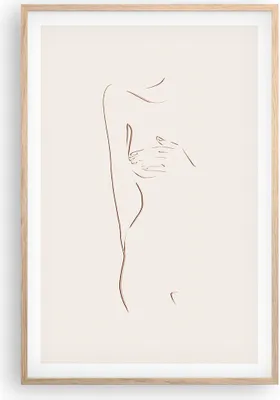 Produktbild von Gerahmtes Poster - Rahmen in heller Eiche - Skizze Nacktheit Frau - 61x91,5 cm - Wand Bild - Wanddeko - Wandbilder - Kunstposter - Wandposter - Bilderrahmen - Bilder - Kunstdruck - P2NPA61x91-4552