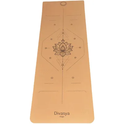 Produktbild von Leichte Kork Yogamatte: rutschfest & dämpfend | komfortable Dicke: 6 mm | nur 900g | 183 x 61 cm | Lotus Alignment