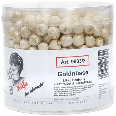 Obrázek produktu pro Küfa Goldnüsse karamelové bonbony s čokoládovou náplní 1500g