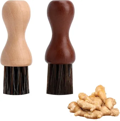Produktbild von 2 Stück Gemüsebürsten aus Holz mit Naturborsten für Pilze und Kartoffeln