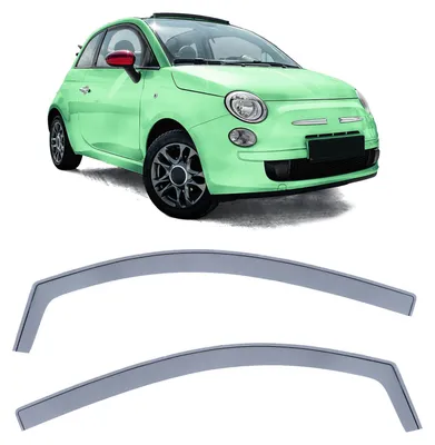 Obrázok produktu pre Deflektory proti vetru a dažďu, čierne, model Smoke, pre Fiat 500, 500C, kód 312, od roku výroby 2007