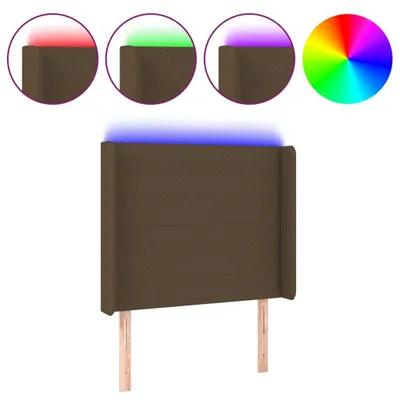 Obrázok produktu pre Čelo postele s LED tmavohendé 93x16x118/128 cm látka