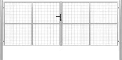 Image de vidaXL Portail de jardin Acier galvanisé 415 x 200 cm Argenté