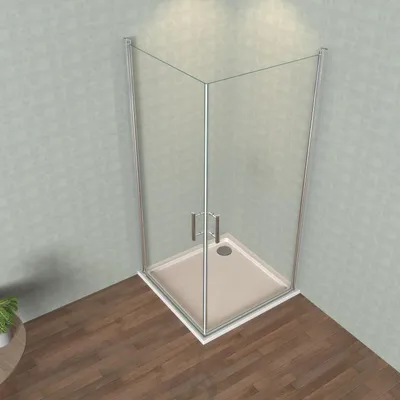 Produktbild von LEMMO Eckeinstieg Duschkabine Pendeltür 75*80 cm ESG Glas mit NANO Beschichtung Höhe 185cm