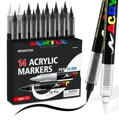 Zdjęcie produktu dla Markery akrylowe pisaki flamastry zestaw 14 szt dla artystów
