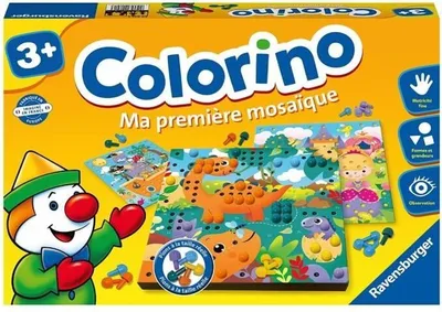 Zdjęcie produktu dla Mozaika edukacyjna Ravensburger Colorino, Pierwsza Mozaika, Nauka Kolorów, Rozwój Motoryczny i Kreatywności