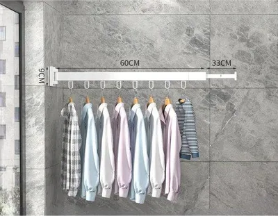 Produktbild von Kleiderständer Inklapbar 8 Haken - Wandmontage - Ophangbarer Kleiderständer - Weiss