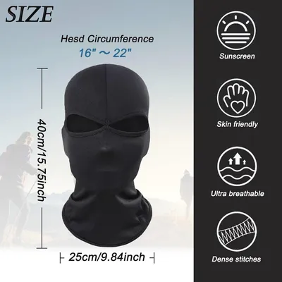 Bivakmützen für Motorrad und Winteraktivitäten - 2 Stück Thermo-Balaclava mit UV-Schutz