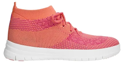 Productafbeelding van FitFlop - "F-Sporty Uberknit" sneakers voor dames, leder, model HD278 (maat 36 EU) (geel/koraal/fuchsia)