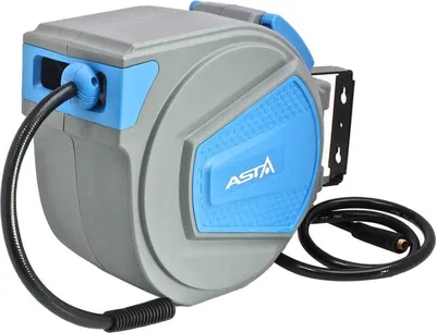 Immagine prodotto di Avvolgitubo sistema blocco automatico per aria compressa con fissaggio a parete muro 20 m diametro tubo 3/8" Asta