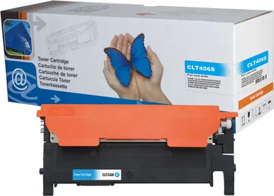 Produktbild von Ersatztoner für Samsung CLT-C406S (Cyan), kompatibel mit Samsung Xpress C410W/C460W/C460FW, CLX-3300/CLX-3305, CLP-365/CLP-360