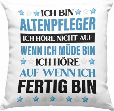 Produktbild von Trendation - Altenpfleger Geschenke Lustig Deko-Kissen mit Füllung 40x40 Zubehör Pfleger Geschenkidee  Deko-Kissen mit Füllung 40x40 (Grau)