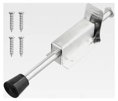 Produktbild von Türstopper mit Fußbedienung aus Edelstahl, Türfeststeller mit Gummipuffer für Innen- und Außentüren, 200 mm