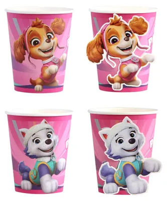 Image de 8 tasses roses PAW Patrol de 250 ml -