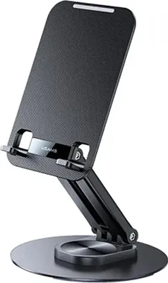 Image de Usams, support de table pliable à 360° pour tablettes et téléphones portables 4,7-12 pouces, noir