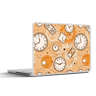 Produktbild von MuchoWow® Laptop Aufkleber Sticker Cover Muster - Uhr - Sanduhr 36.5x27.5 cm - Laptop-Sticker
