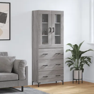 Produktbild von Möbel Highboard Grau Sonoma 69,5x34x180 cm Holzwerkstoff - Kommoden 3198407