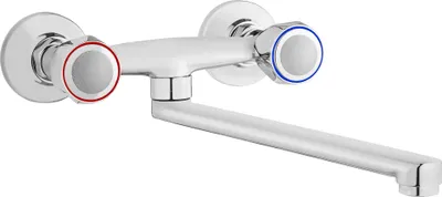 Zdjęcie produktu dla Bateria zlewozmywakowa Teno stojąca BON_080D, zasięg wylewki 272mm, typ ścienna, dwuuchwytowa, klasa przepływu S