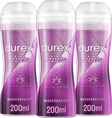 Produktbild von Durex Play 2in1 Massage- & Gleitgel Aloe Vera 3 x 200ml