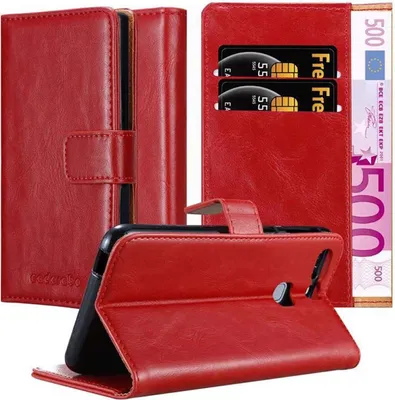 Immagine prodotto di Cadorabo cover per Huawei P9 PLUS cover protettiva in rosso cover per cellulare custodia libro custodia