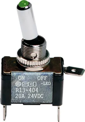 Immagine prodotto di Interruttore a leva, 2 contatti - 12/24V - Verde - 20A