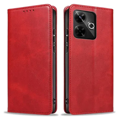 Produktbild von Handyhülle für Xiaomi Redmi 13 Kunstleder Flip Cover Hülle Klapphülle Case Kartenfach Farbe: Rot