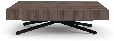 Produktbild von AlpiMeble Höhenverstellbarer ausziehbarer Couchtisch Sena X, ausziehbarer Tisch: 120 cm bis 200 cm, Anthracite Sherman, mit Metallbeine in Schwarz