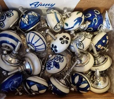Zdjęcie produktu dla zestaw 20 indyjskich gałek ceramicznych do szuflad komody - szafka łazienkowa kuchnia