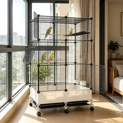 Imagen del producto de Jaula grande para pájaros, jaula para loros para interiores