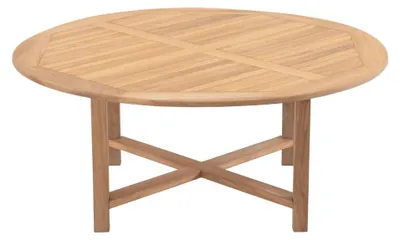 Produktbild von Lesli Living - Gartentisch teak - Schwarz - Ø120x75cm