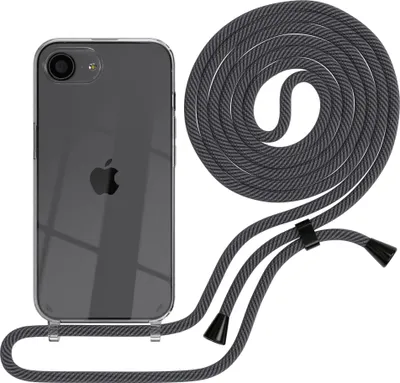 Produktbild von EAZY CASE Handykette mit Hülle für Apple iPhone 16e Backcover Handykette, zum Umhängen in Dunkelgrau