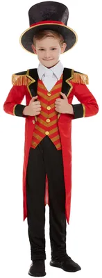 Deluxe Ringmeister Kostüm, rot, S (4-6 Jahre), 4-teilig