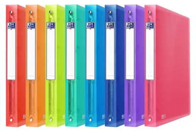 Immagine prodotto di Oxford, raccoglitore ad anelli, formato A4, con copertina in plastica trasparente, 40 mm, 10 pezzi, confezione