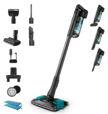 Obrázek produktu pro Philips Bezšňůrový vysavač SpeedPro Max 8000 Series Aqua Plus, Tyčový vysavač 2 v 1, Bezsáčkové, Modrá, 0,6 l, Suché a mokré, Cyklónový / filtrace