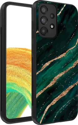 Produktbild von Smartphonica Handyhülle für Samsung Galaxy A33 5G mit Marmordruck - TPU-Hülle mit Marmor-Design - Grün Gold