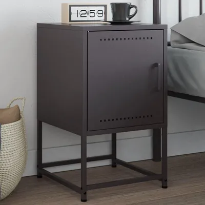 Immagine prodotto di vidaXL Comodino nero 36x39x60,5 cm acciaio