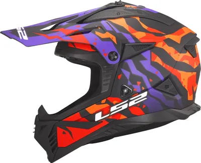 Productafbeelding van LS2 Crosshelm MX708 Fast II, kleur: Grotesk, grijs, paars, oranje, maat: XL