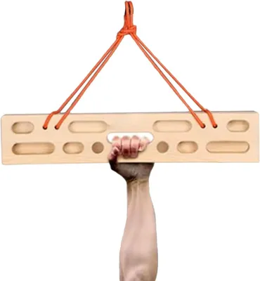 Productafbeelding van Klim Toets - Grip Trainer - Kracht Opbouw - Multi Diepte Vingersleuven - 50 x 10 cm - Houtkleur
