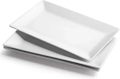 Produktbild von Famanu Rechteckige Servierplatte - Weiß, 36 x 20 cm, 3 Stück