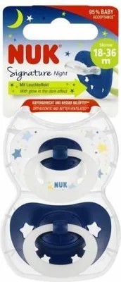 Produktbild von Nuk 10.177.166 Signature Night 18-36M Silikon-Schnuller, BPA-frei